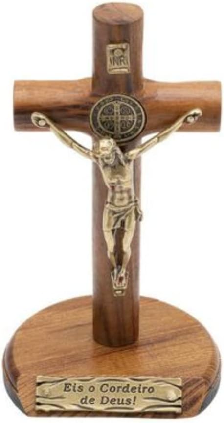 Crucifixo pequeno de madeira de mesa