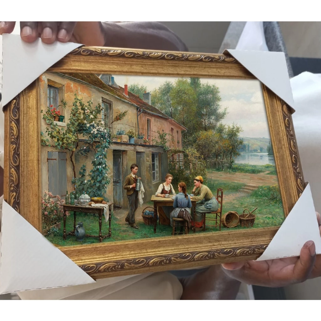 Arte clássica na decoração: Quadro clássico Café no Jardim 